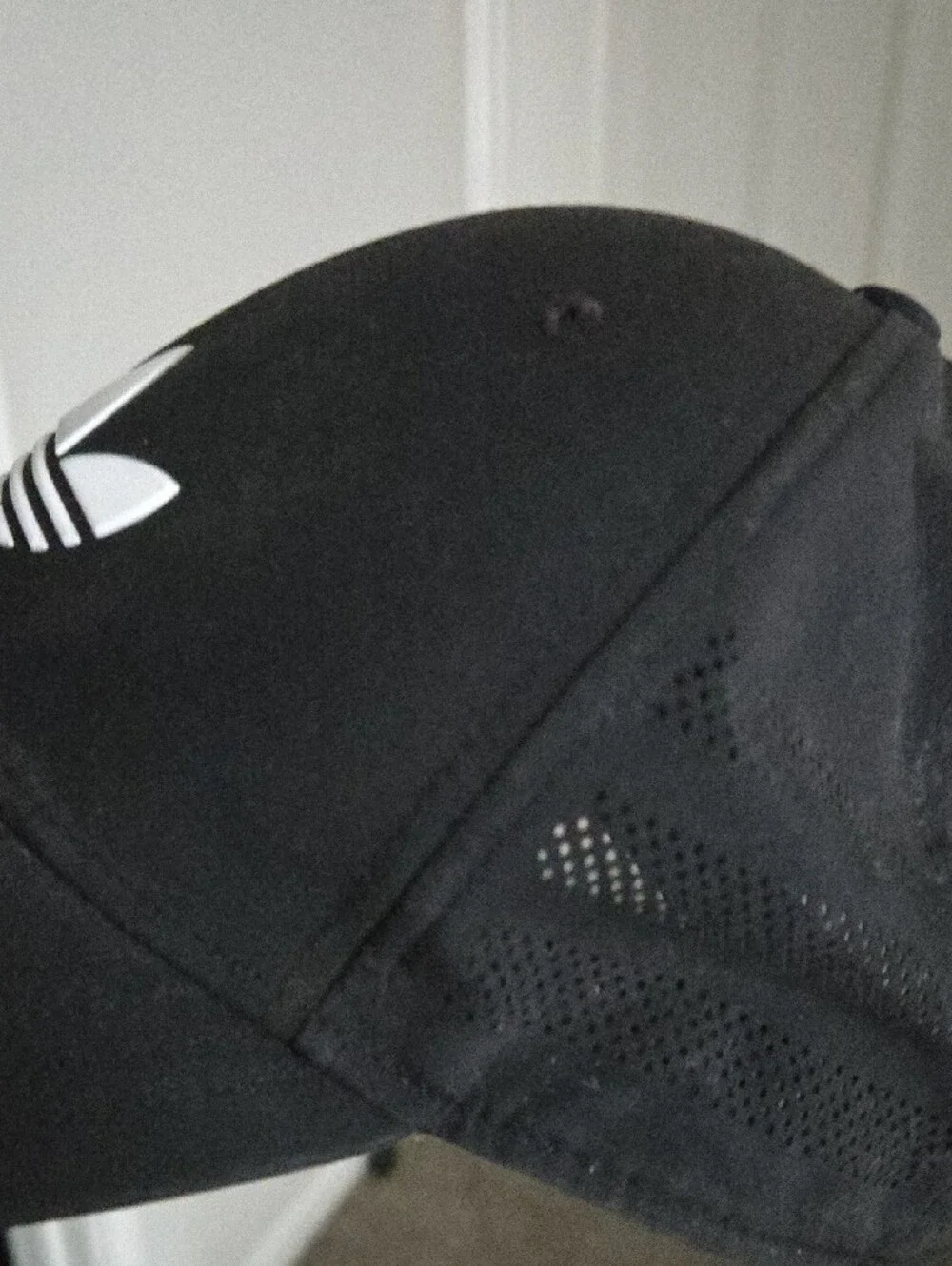 adidas Black Baseball Cap with White Trefoil Logo
